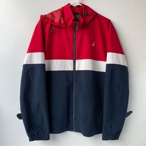 Nautica Colorblock Windbreaker Zip-Up Hoodie
